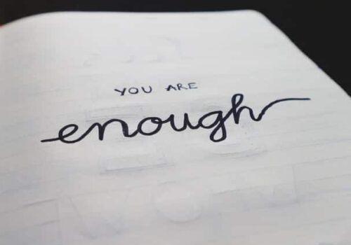 you are enough written on notebook