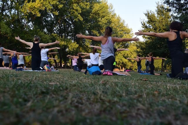 yoga class in nature