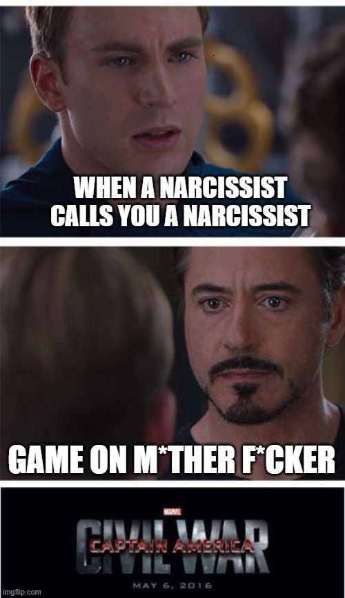 when a narcissist calls you  a narcissist meme