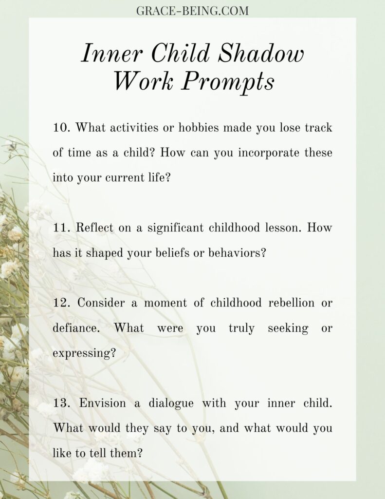 Inner Child Shadow Work Journal Prompts